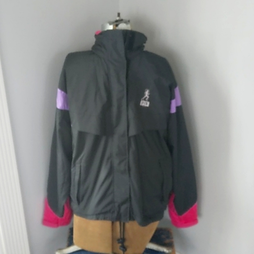 VTG Y2K FRANK SHORTER COLORBLOCK WINDBREAKER EMBROIDERED RARE FIND WOMANS M